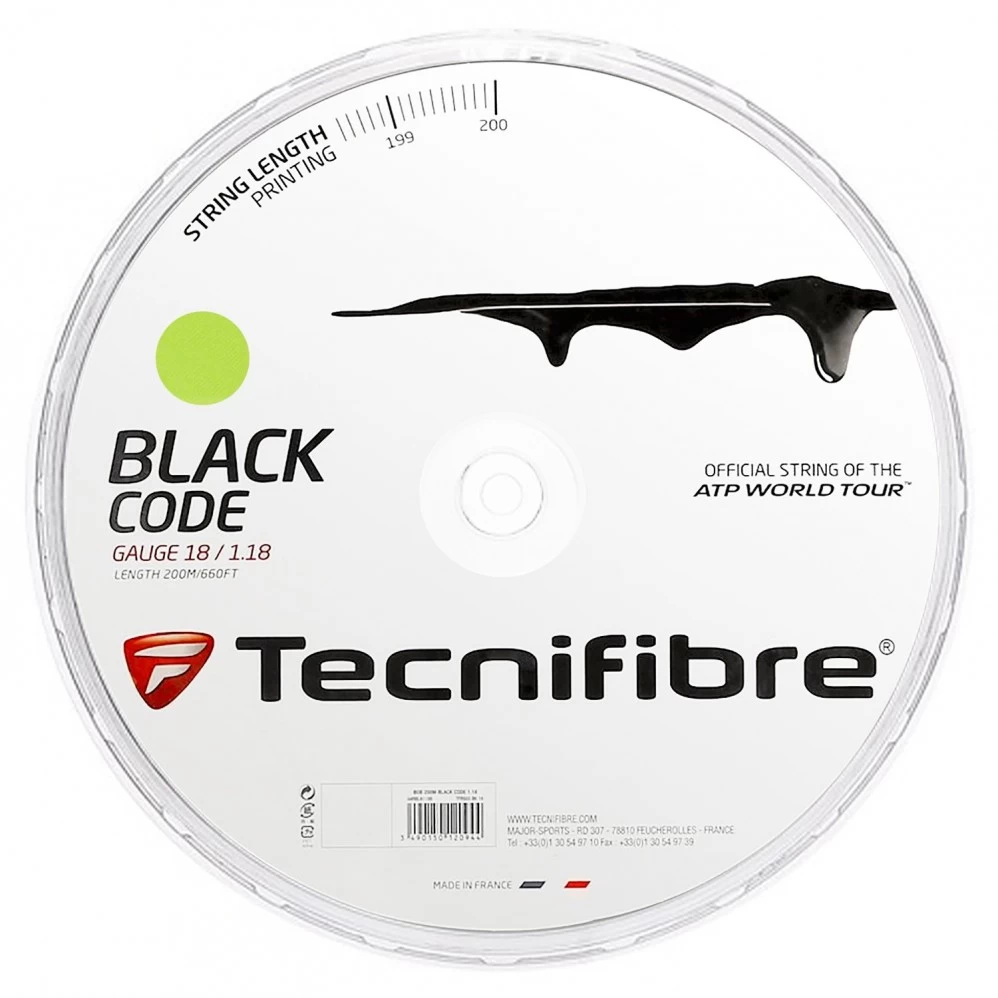 Bobine Tecnifibre Black Code Lime 200m 1 Bobine Tecnifibre Black Code Lime 200m