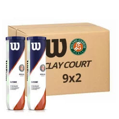 Carton 9 Bipacks Wilson Roland Garros Clay Court