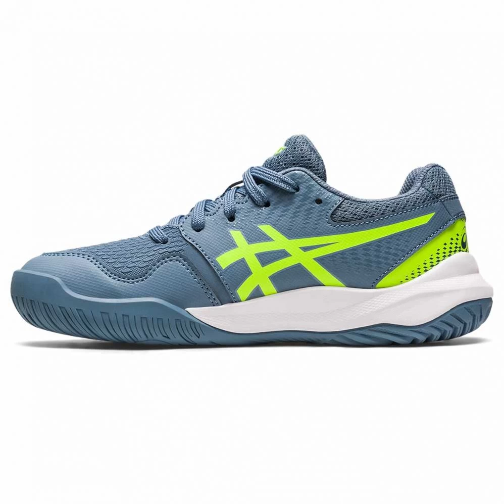 Chaussures Asics Gel Resolution 9 GS Junior Bleu / Vert 2 Chaussures Asics Gel Resolution 9 GS Junior Bleu / Vert – Image 2