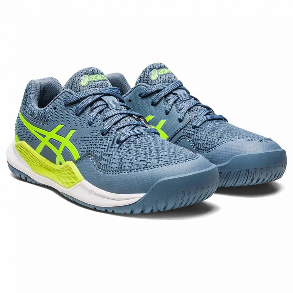 Chaussures Asics Gel Resolution 9 GS Junior Bleu / Vert 3 Chaussures Asics Gel Resolution 9 GS Junior Bleu / Vert – Image 3