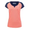 T-Shirt Babolat Play Cap Fille Corail / Bleu Marine